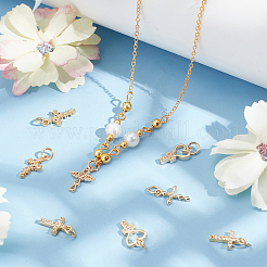 10 шт. 5 стиля подвески из настоящей 18-каратной позолоченной латуни с микропаве из кубических цирконий KK-PH0006-48