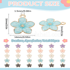 30шт 5 цвета подвески из цинкового сплава с эмалью&nbsp;ENAM-LP0001-09