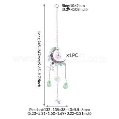 Ornements suspendus en alliage lune et étoile&nbsp;HJEW-TADJ0023