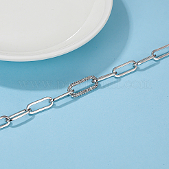 Простые латунные цепочки-скрепки с микропаве из прозрачных кубических цирконий для ежедневного ношения TA5065