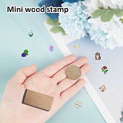 正方形の木製スタンプ  ゴム入り  DIYスクラップブッキング用  カワウソ  40x15x15mm&nbsp;DIY-WH0546-041