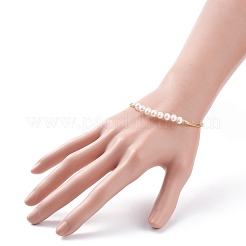 Браслет из бисера с натуральным жемчугом BJEW-JB08163-01