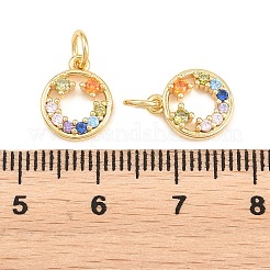 Messing Mikropflaster bunte Zirkonia Charms&nbsp;KK-P353-07G