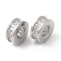 Латунные микро проложить кубического циркония бусы KK-P234-41P