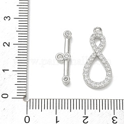 Messing Micro Pave klare Zirkonia Knebelverschlüsse&nbsp;CU-CBAC675-05P
