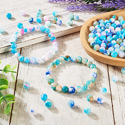 120 шт. 6-цветные бусины из натурального персидского нефрита G-TA0002-39