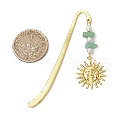 Закладки-подвески в виде солнца из натурального красного авантюрина AJEW-JK00370