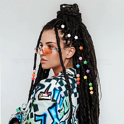シリコンヘアアクセサリー  ドレッドヘアウィッグ用  スター  12x12mm&nbsp;MRMJ-YWC0001-01A
