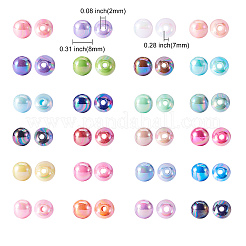 600шт 24 цвета непрозрачные акриловые бусины&nbsp;MACR-CJ0001-16