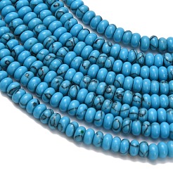 Синтетических нитей бирюзовые бусы&nbsp;G-Z110-B01-2x4mm-03