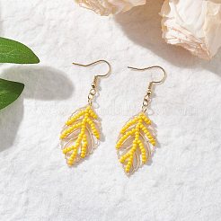 Серьги-подвески из стеклянных бусин ручной работы&nbsp;EJEW-MZ00563