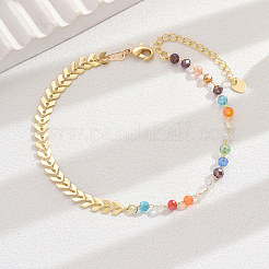 Латунные пшеничные и пластиковые цветные асимметричные пляжные браслеты для женщин FH4737