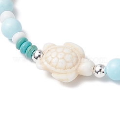 Браслеты из синтетической окрашенной бирюзы и натурального хаулита для женщин&nbsp;BJEW-JB11794-01