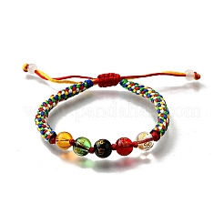 Стеклянные круглые бусины плетеные браслеты из бисера BJEW-M110-01