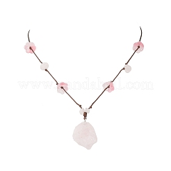 Подвеска из необработанных натуральных камней с цветком ручной работы NJEW-TA00210-02