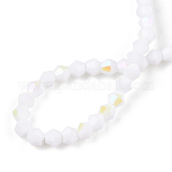 Brins de perles de verre galvanisées de couleur unie opaque&nbsp;EGLA-A039-P2mm-L15