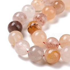 Fili di perle di quarzo ematoide naturale / quarzo ferruginoso&nbsp;G-E571-20C
