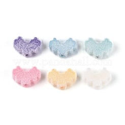 Флокированные непрозрачные акриловые бусины в форме сердца&nbsp;OACR-T030-13M