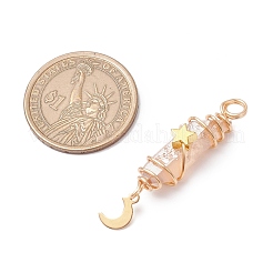 3 шт. 3 стиля гальванизированных подвесок из натурального кварцевого кристалла с заостренными концами из медной проволоки&nbsp;PALLOY-JF03766-07