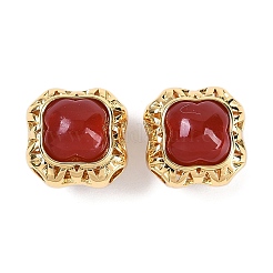 Латунные бусины из натурального сердолика (окрашенные и нагретые) KK-U043-38G-01