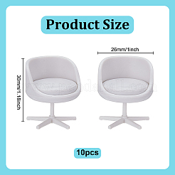 АБС-пластиковый стул микроландшафт кукольный домик аксессуары DJEW-WH0039-127