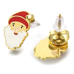 Ионное покрытие(ip) 304 нержавеющая сталь эмалированные серьги-гвоздики EJEW-I316-04G-03