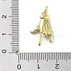 Gestellplattierung Palm Messing Micro Pave Zirkonia Anhänger&nbsp;KK-E102-18G-02