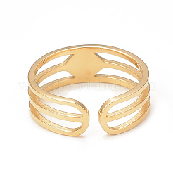 Кольцо-кафф с кристаллами и стразами RJEW-I096-11G