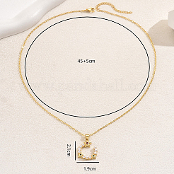 Женские ожерелья с подвесками в виде звезд из латуни с микропаве из кубических цирконий и искусственного жемчуга ED7102-3