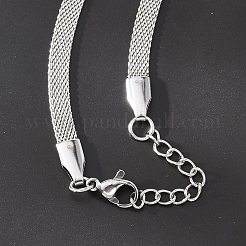 Устойчивые к потускнению сетевые цепи из нержавеющей стали/сетчатые браслеты браслеты&nbsp;BJEW-I274-13S