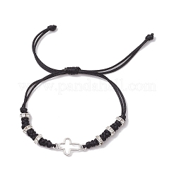 Браслеты из сплава с крестообразными звеньями BJEW-JB11527-01