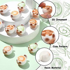 20 шт. 5 стиля украшения для кофе в форме кошки из смолы&nbsp;AJEW-CJ0001-65