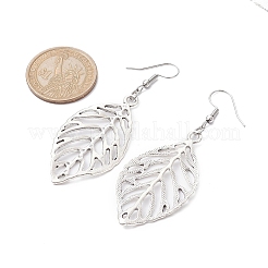 Серьги-подвески из сплава в форме листа со штифтами из нержавеющей стали 304&nbsp;EJEW-JE05510-01