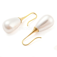 Orecchini pendenti a goccia con perle di plastica&nbsp;EJEW-C067-23D-G