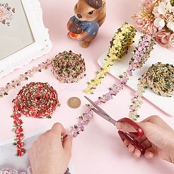 15 ярд двухцветного полиэстерового кружева с цветочной отделкой&nbsp;OCOR-PH0002-80