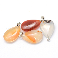 Pendentifs en agate naturelle teints en larme&nbsp;G-Q368-26