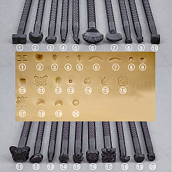 Set mit Stanzwerkzeugen für Lederarbeiten aus legiertem Stahl&nbsp;TOOL-WH0018-74