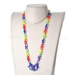 (vente d'usine de fêtes de bijoux) colliers de chaîne de câbles en acrylique personnalisés&nbsp;NJEW-JN02899-01