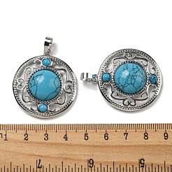 Pendentifs bleu turquoise synthétiques&nbsp;G-Q158-03S