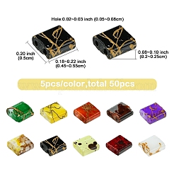 50 pièces 10 couleurs perles de rocaille en verre à 2 trous&nbsp;SEED-YW0002-76