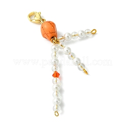 Perles acryliques rondes et décorations de pendentifs en perles de coquillage&nbsp;HJEW-JM02093