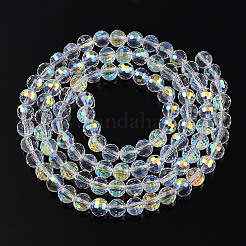 Прозрачные стеклянные бусины гальваническим пряди&nbsp;EGLA-TAC0006-05D