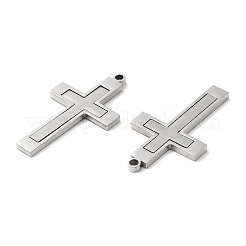 変色しない201ステンレススチールペンダント  クロスチャーム  ステンレス鋼色  45x25x2.5mm  穴：2.7mm&nbsp;STAS-Q216-04P