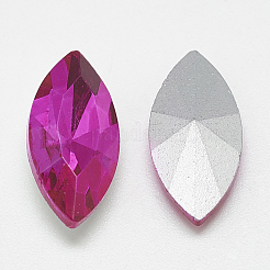 Cabochons en verre avec strass de dos avec point&nbsp;RGLA-T083-5x10mm-09
