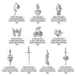 10 шт. 10 стиля Хэллоуина тема стойки подвески из сплава с покрытием FIND-YW0003-84