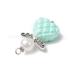 Непрозрачные акриловые бусины с железными штифтами с плоской головкой и круглые бусины из АБС-пластика с имитацией жемчуга и подвески в тибетском стиле PALLOY-JF03810