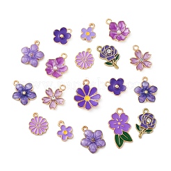 20 шт. 10 стиля подвески из цветочного сплава с эмалью&nbsp;ENAM-FP0002-13