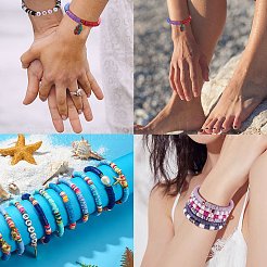 134.4гр 28-хцветные бусины из полимерной глины ручной работы CLAY-SZ0001-34