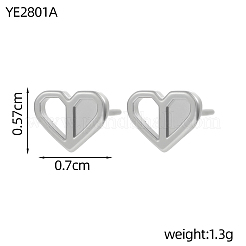 Valentinstag Herz-Ohrstecker aus Edelstahl 304&nbsp;STAS-OY016-86P