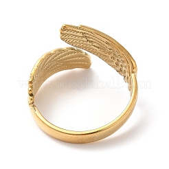 Ионное покрытие (ip) 304 нержавеющая сталь двойные крылья открытое кольцо-манжета для женщин RJEW-K245-41G